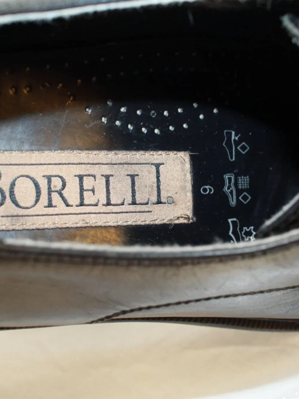 Borelli Size 9M Smooth Black Leather Round Toe Heavy Sole Oxford Dress Shoes